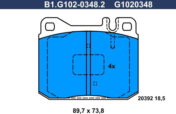 Galfer B1.G102-0348.2 - Kit de plaquettes de frein, frein à disque cwaw.fr