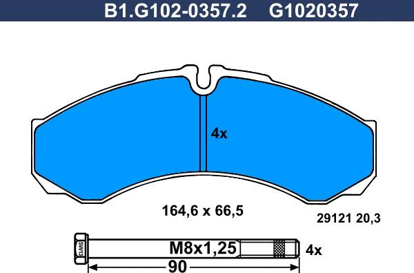 Galfer B1.G102-0357.2 - Kit de plaquettes de frein, frein à disque cwaw.fr