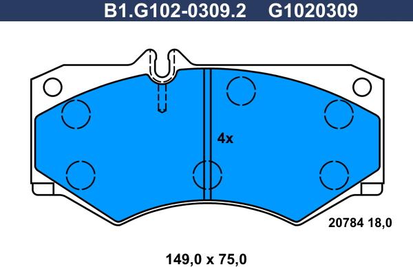 Galfer B1.G102-0309.2 - Kit de plaquettes de frein, frein à disque cwaw.fr