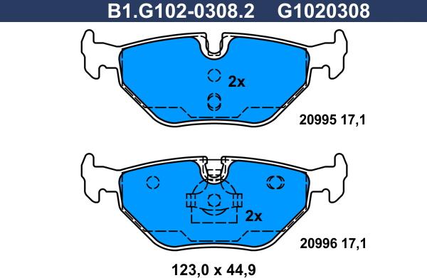 Galfer B1.G102-0308.2 - Kit de plaquettes de frein, frein à disque cwaw.fr