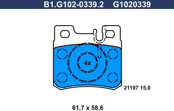 Galfer B1.G102-0339.2 - Kit de plaquettes de frein, frein à disque cwaw.fr