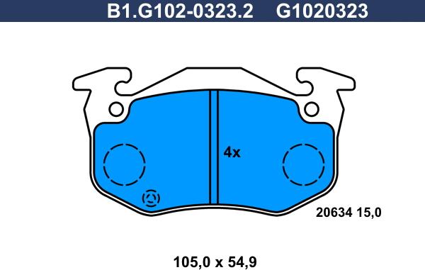 Galfer B1.G102-0323.2 - Kit de plaquettes de frein, frein à disque cwaw.fr