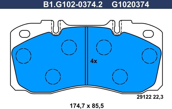 Galfer B1.G102-0374.2 - Kit de plaquettes de frein, frein à disque cwaw.fr