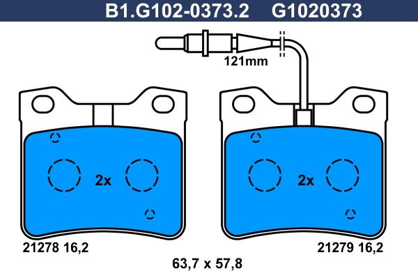 Galfer B1.G102-0373.2 - Kit de plaquettes de frein, frein à disque cwaw.fr