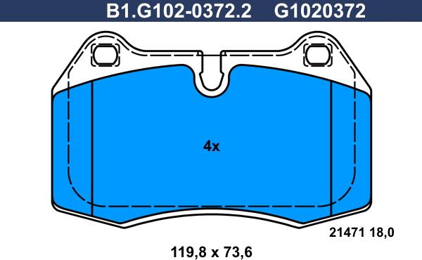 Galfer B1.G102-0372.2 - Kit de plaquettes de frein, frein à disque cwaw.fr