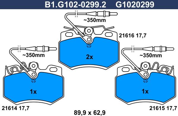 Galfer B1.G102-0299.2 - Kit de plaquettes de frein, frein à disque cwaw.fr