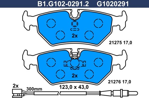 Galfer B1.G102-0291.2 - Kit de plaquettes de frein, frein à disque cwaw.fr