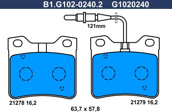 Galfer B1.G102-0240.2 - Kit de plaquettes de frein, frein à disque cwaw.fr