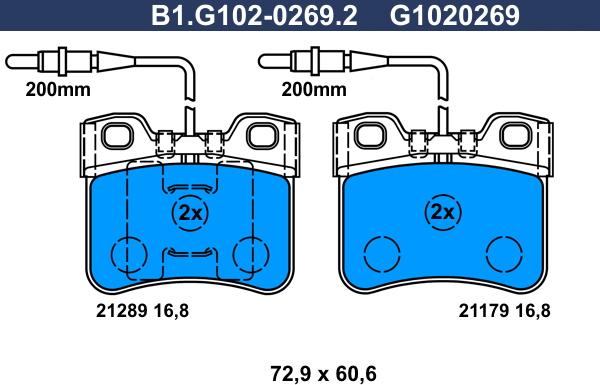 Galfer B1.G102-0269.2 - Kit de plaquettes de frein, frein à disque cwaw.fr