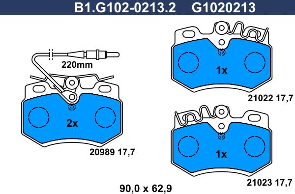 Galfer B1.G102-0213.2 - Kit de plaquettes de frein, frein à disque cwaw.fr