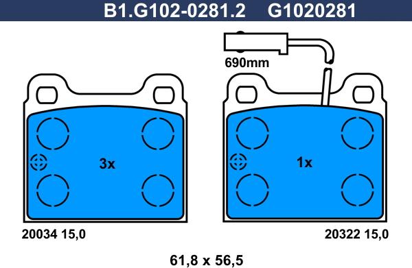 Galfer B1.G102-0281.2 - Kit de plaquettes de frein, frein à disque cwaw.fr