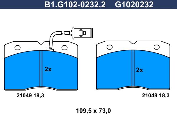 Galfer B1.G102-0232.2 - Kit de plaquettes de frein, frein à disque cwaw.fr