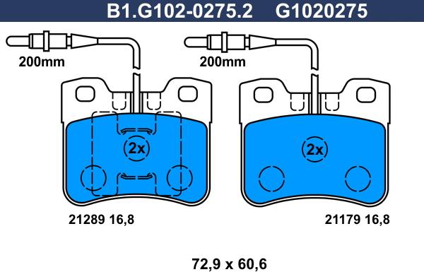 Galfer B1.G102-0275.2 - Kit de plaquettes de frein, frein à disque cwaw.fr