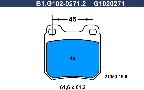 Galfer B1.G102-0271.2 - Kit de plaquettes de frein, frein à disque cwaw.fr