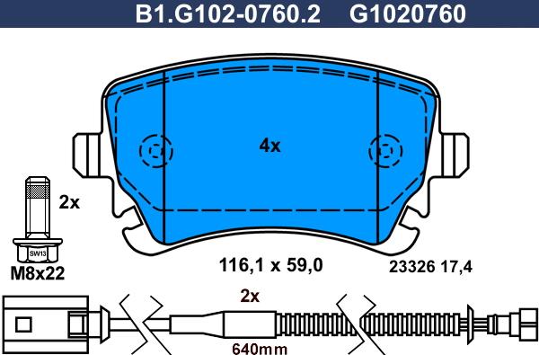 Galfer B1.G102-0760.2 - Kit de plaquettes de frein, frein à disque cwaw.fr