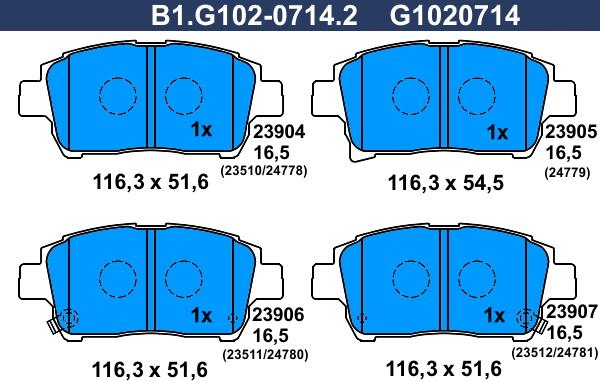 Galfer B1.G102-0714.2 - Kit de plaquettes de frein, frein à disque cwaw.fr