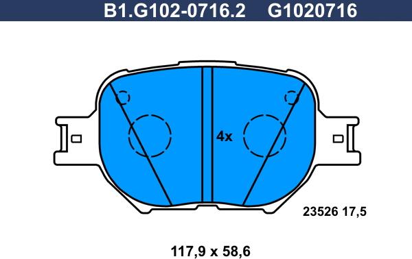 Galfer B1.G102-0716.2 - Kit de plaquettes de frein, frein à disque cwaw.fr