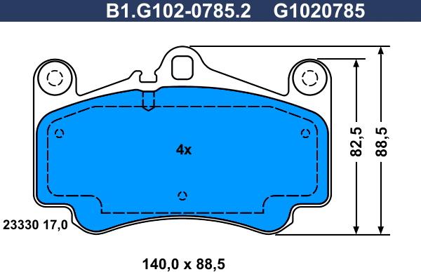 Galfer B1.G102-0785.2 - Kit de plaquettes de frein, frein à disque cwaw.fr