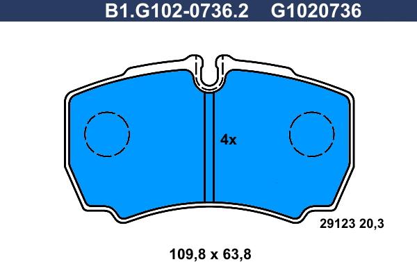 Galfer B1.G102-0736.2 - Kit de plaquettes de frein, frein à disque cwaw.fr