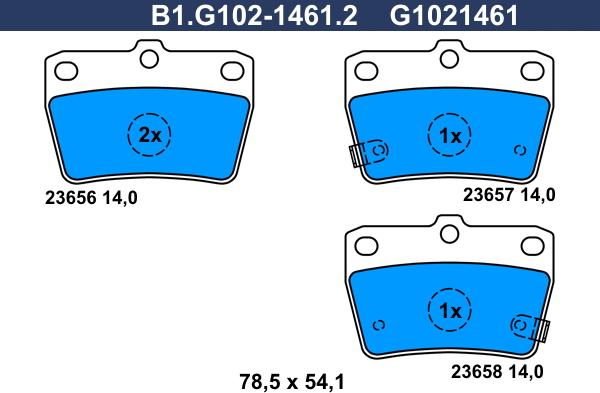 Galfer B1.G102-1461.2 - Kit de plaquettes de frein, frein à disque cwaw.fr