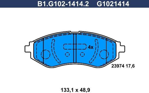 Galfer B1.G102-1414.2 - Kit de plaquettes de frein, frein à disque cwaw.fr