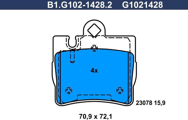 Galfer B1.G102-1428.2 - Kit de plaquettes de frein, frein à disque cwaw.fr