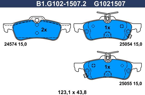 Galfer B1.G102-1507.2 - Kit de plaquettes de frein, frein à disque cwaw.fr