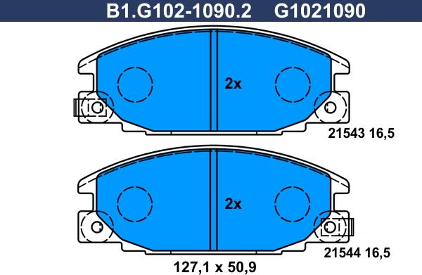 Galfer B1.G102-1090.2 - Kit de plaquettes de frein, frein à disque cwaw.fr