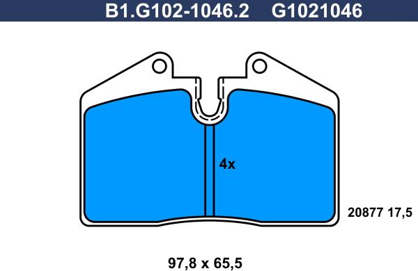 Galfer B1.G102-1046.2 - Kit de plaquettes de frein, frein à disque cwaw.fr