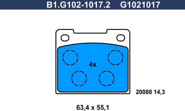 Galfer B1.G102-1017.2 - Kit de plaquettes de frein, frein à disque cwaw.fr