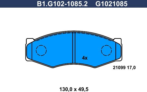 Galfer B1.G102-1085.2 - Kit de plaquettes de frein, frein à disque cwaw.fr