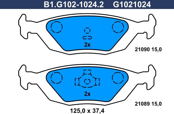 Galfer B1.G102-1024.2 - Kit de plaquettes de frein, frein à disque cwaw.fr