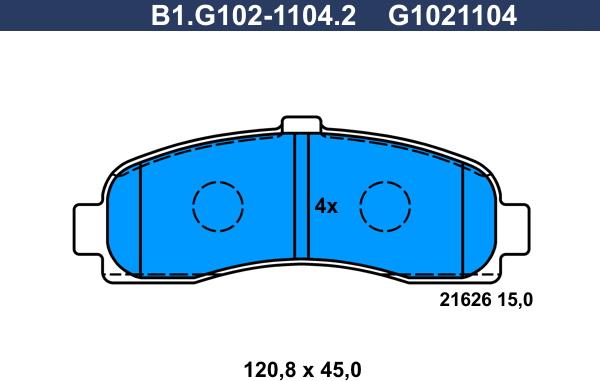 Galfer B1.G102-1104.2 - Kit de plaquettes de frein, frein à disque cwaw.fr