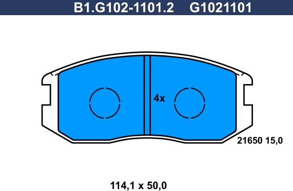 Galfer B1.G102-1101.2 - Kit de plaquettes de frein, frein à disque cwaw.fr