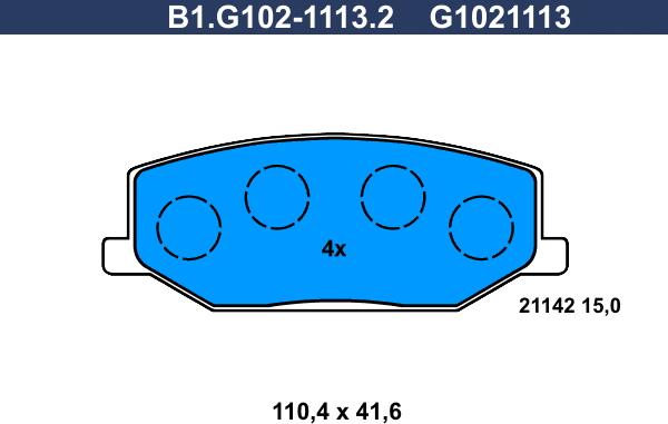 Galfer B1.G102-1113.2 - Kit de plaquettes de frein, frein à disque cwaw.fr