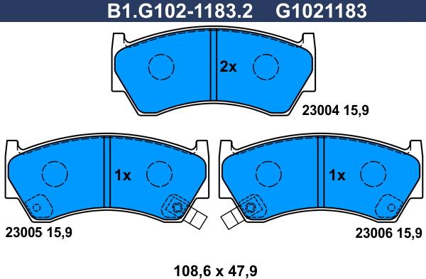 Galfer B1.G102-1183.2 - Kit de plaquettes de frein, frein à disque cwaw.fr