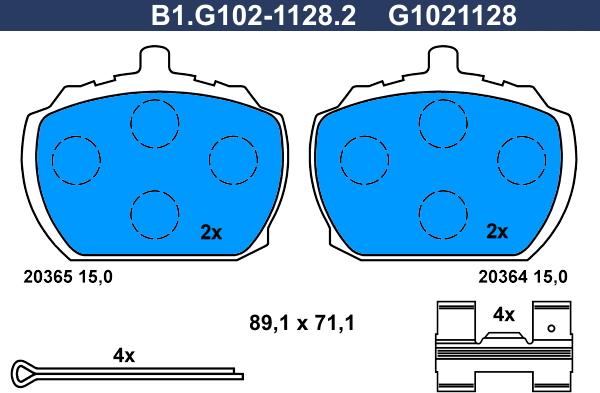 Galfer B1.G102-1128.2 - Kit de plaquettes de frein, frein à disque cwaw.fr