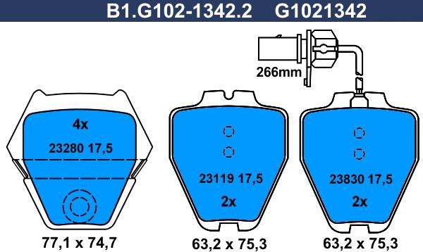 Galfer B1.G102-1342.2 - Kit de plaquettes de frein, frein à disque cwaw.fr