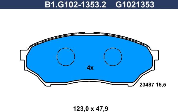 Galfer B1.G102-1353.2 - Kit de plaquettes de frein, frein à disque cwaw.fr