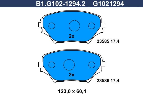 Galfer B1.G102-1294.2 - Kit de plaquettes de frein, frein à disque cwaw.fr