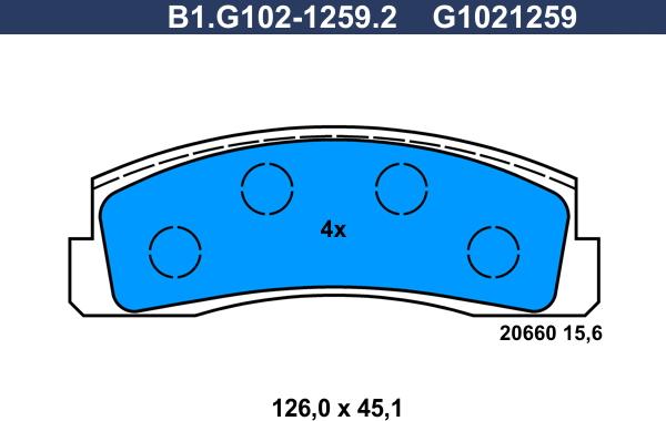 Galfer B1.G102-1259.2 - Kit de plaquettes de frein, frein à disque cwaw.fr