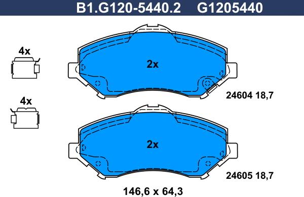 Galfer B1.G120-5440.2 - Kit de plaquettes de frein, frein à disque cwaw.fr