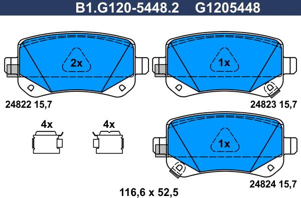 Galfer B1.G120-5448.2 - Kit de plaquettes de frein, frein à disque cwaw.fr