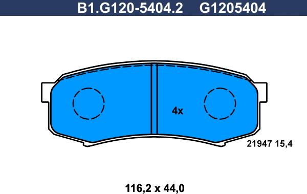 Galfer B1.G120-5404.2 - Kit de plaquettes de frein, frein à disque cwaw.fr