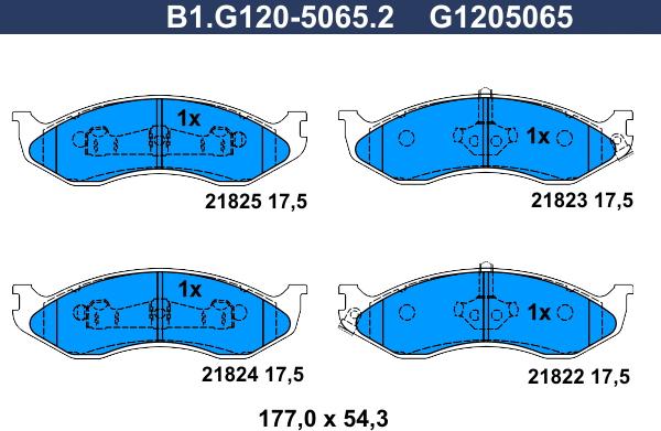 Galfer B1.G120-5065.2 - Kit de plaquettes de frein, frein à disque cwaw.fr