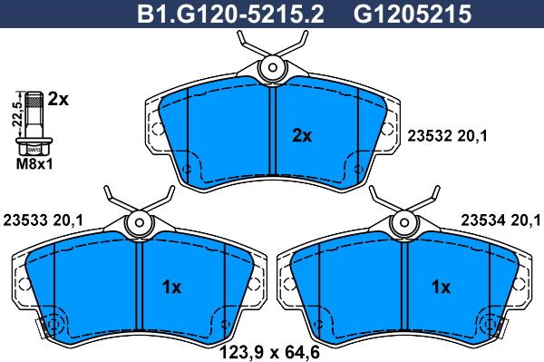 Galfer B1.G120-5215.2 - Kit de plaquettes de frein, frein à disque cwaw.fr