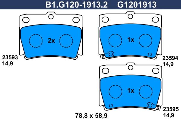 Galfer B1.G120-1913.2 - Kit de plaquettes de frein, frein à disque cwaw.fr