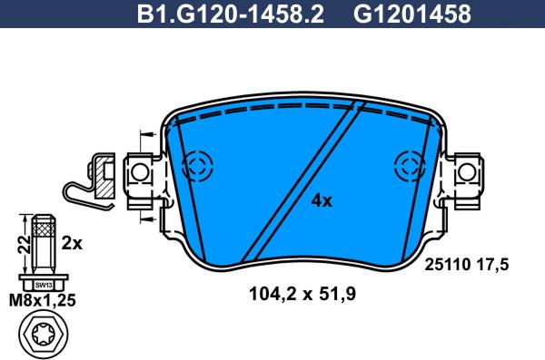 Galfer B1.G120-1458.2 - Kit de plaquettes de frein, frein à disque cwaw.fr