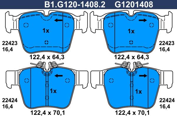 Galfer B1G12014082 - Kit de plaquettes de frein, frein à disque cwaw.fr