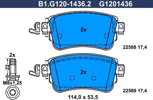 Galfer B1.G120-1436.2 - Kit de plaquettes de frein, frein à disque cwaw.fr